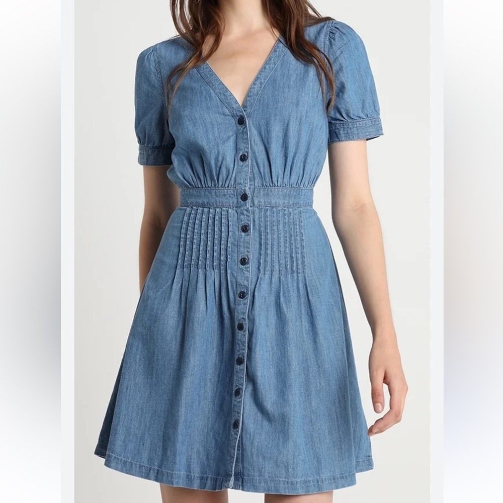 Madewell Denim Blue Button-Front Mini Dress